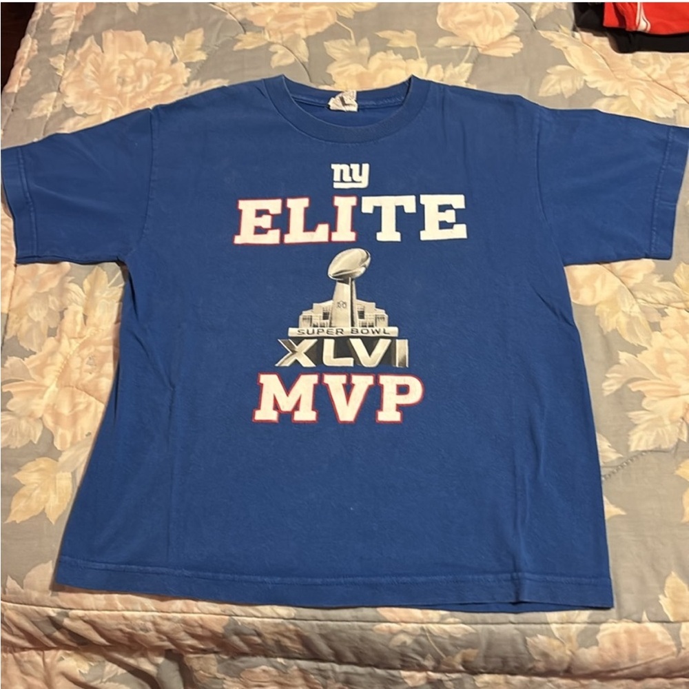Boys NY Giants Superbowl T-Shirt Size L